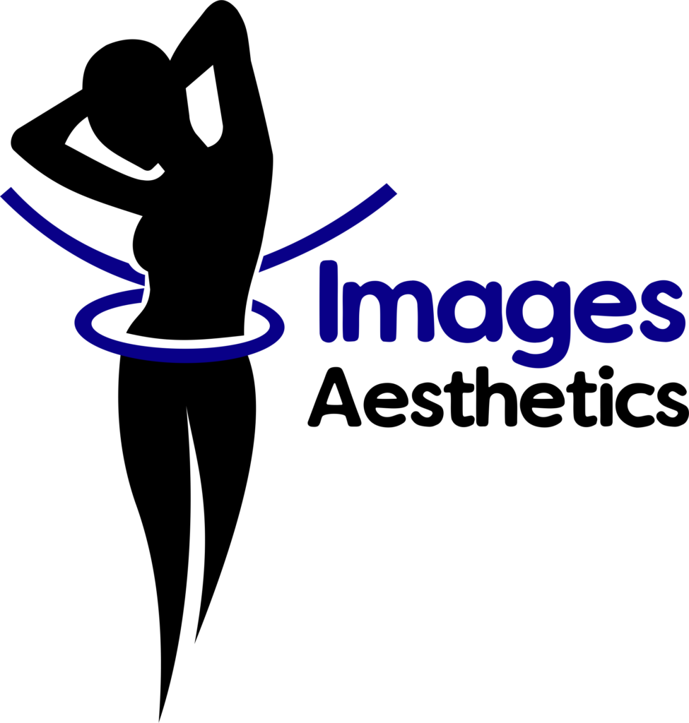 A black background with the word images written in blue.
